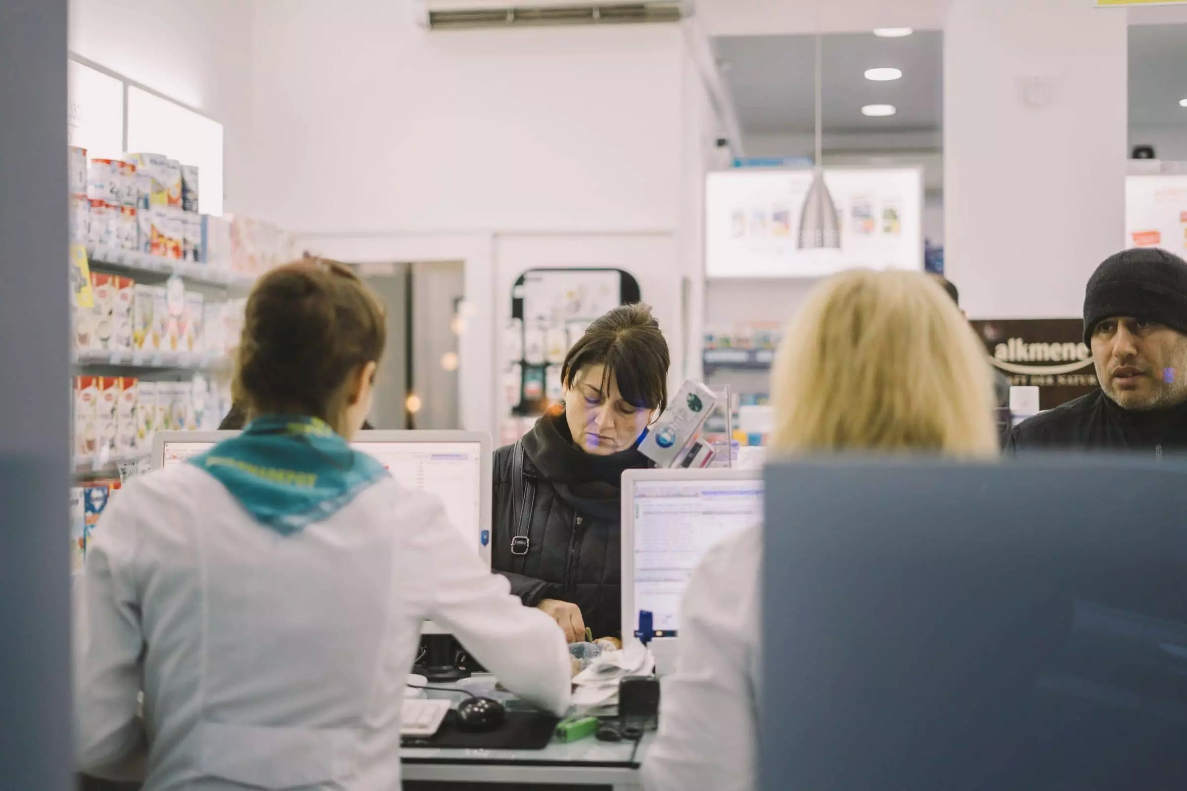 Queue at a pharmacy